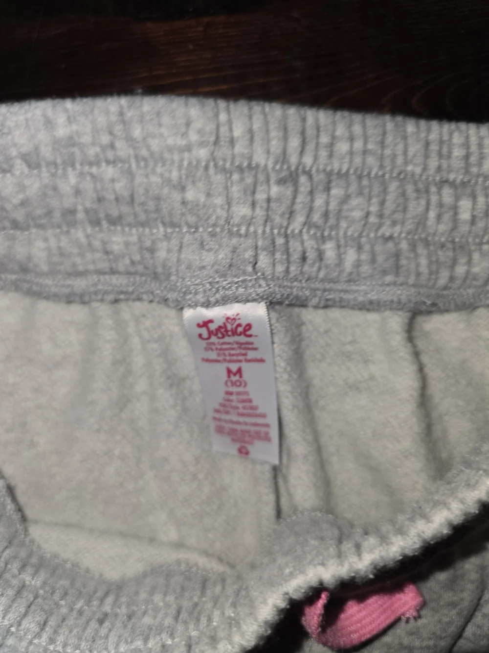 Justice Girls Graphic Jogger Sweatpants - Gray Heather - Size Medium (10)